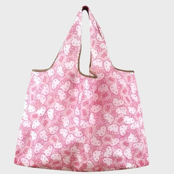 Nylon Shopping Tote Large Capacity Folding Bag Hello Kitty - Picture 2 of 4